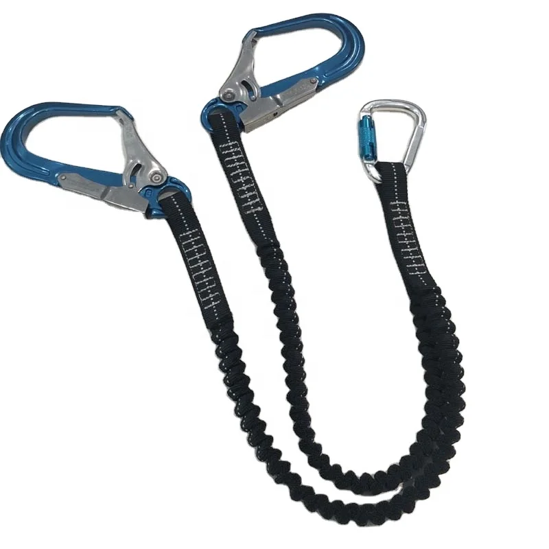 2020 Latest Safety Climbing Hook Retractable Elastic Cord Custom Tool Lanyard