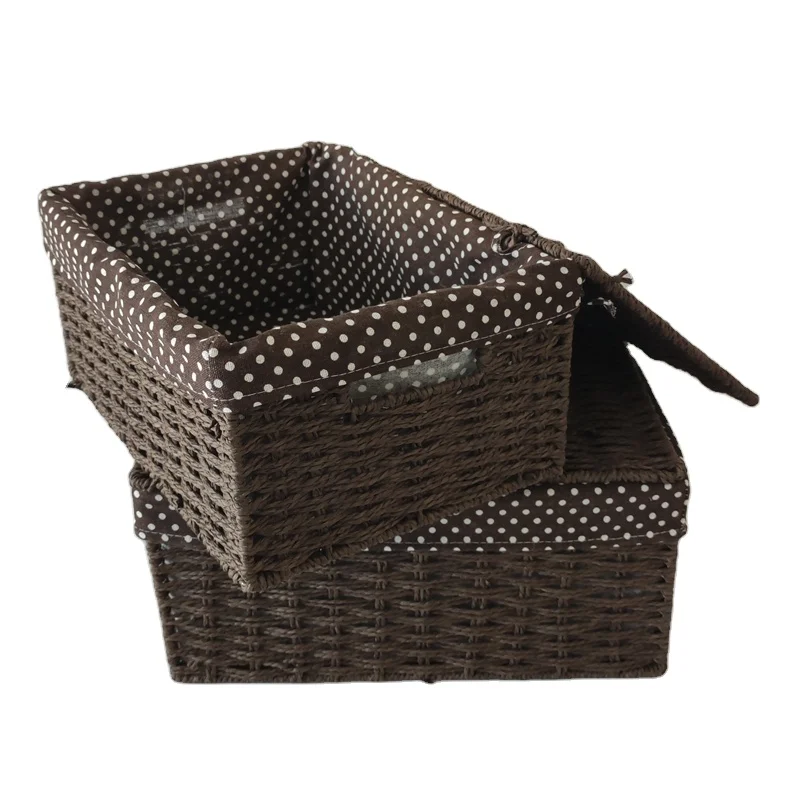 Handmade wood bamboo wicker bottle accessories perfume storage basket fruit rattan basket