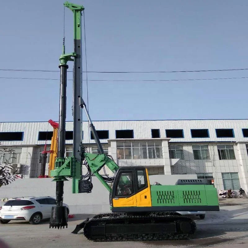 Rotary drilling rig adopts 3 section telescopic drill pipe 360 degree rotary drilling and piling