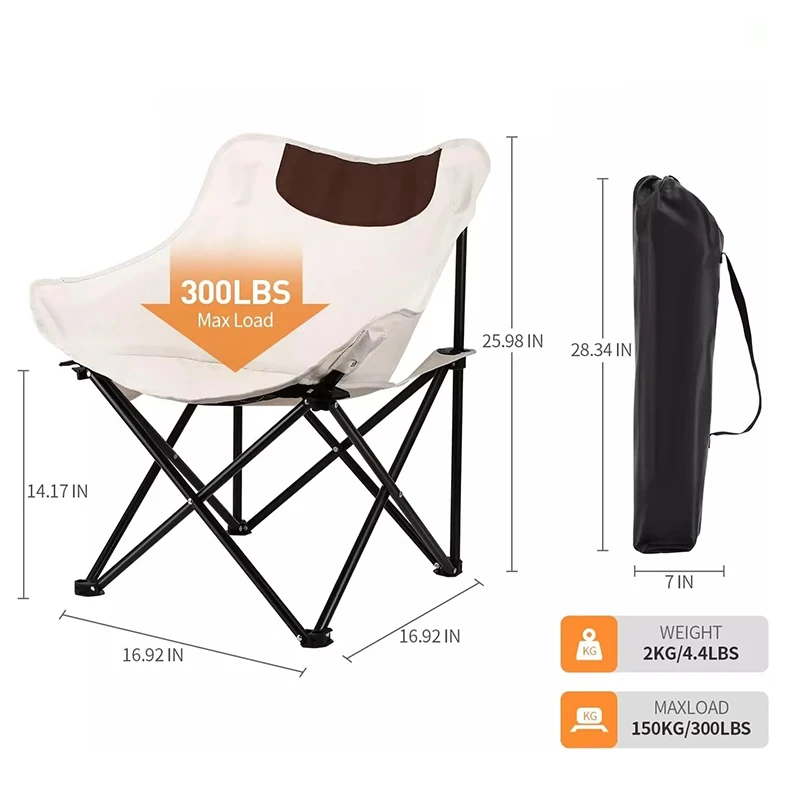 Concise style carp fishing chair folding beach moon chair camping
