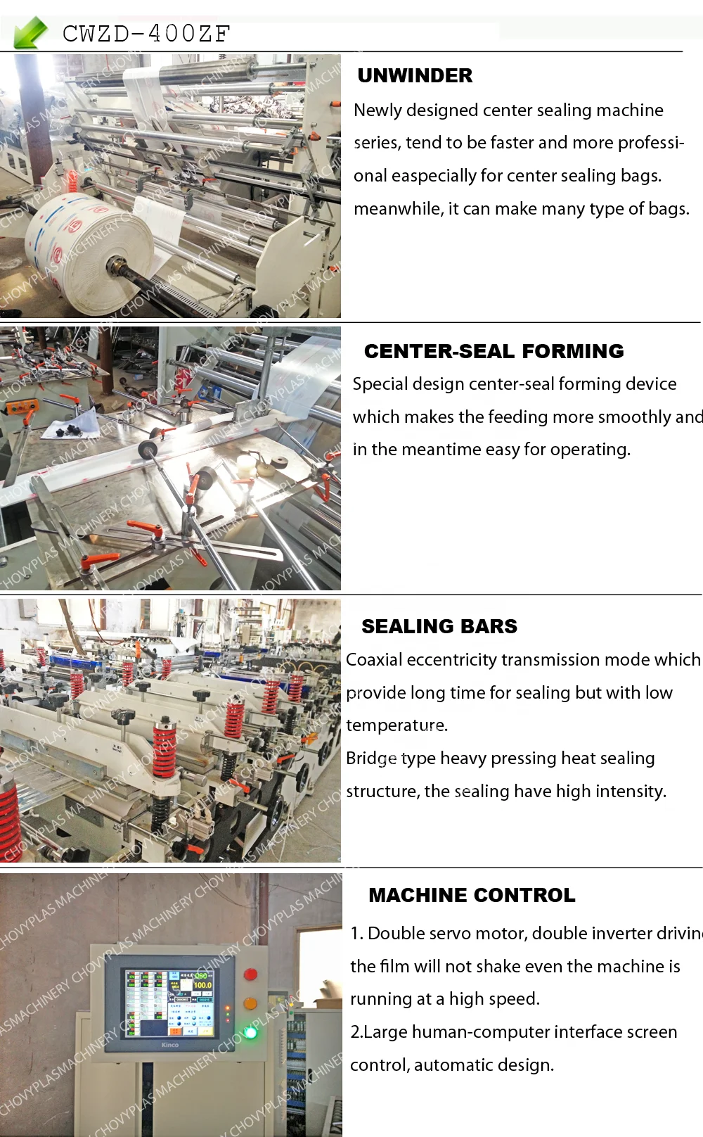 
[CHOVYTING]high speed central sealing bag making machine/center & bottom sealing bag making machine 