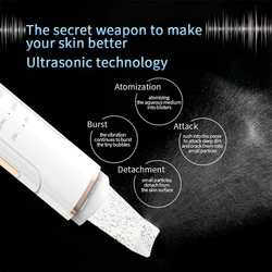 Ultrasonic Face Skin Scrubber USB Charging Facial Cleaner Vibration Blackhead Removal Exfoliating Iron Cleaner Skin Scrubber