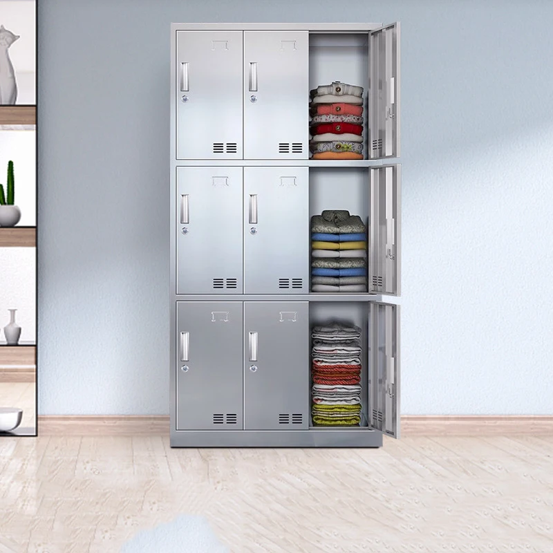 Stainless Steel 9 Doors Storage Locker cabinet School metal Locker Steel Wardrobe staff  Worker  201 Gym locker