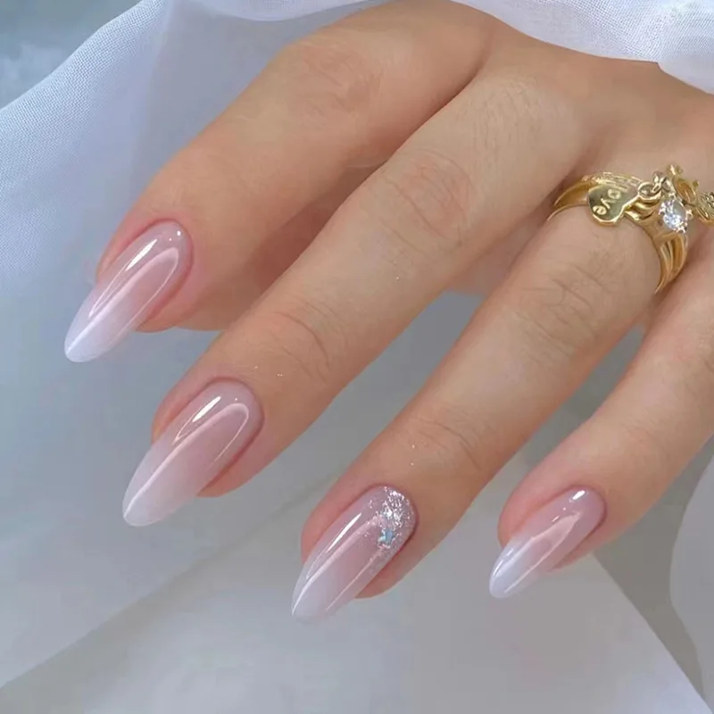 Short quality acrylic fake nails personal custom luxury manicure