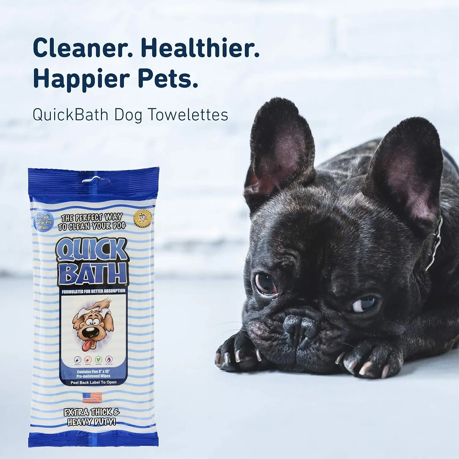 Travel Packing Quick Bath Dog Towelettes Large Pet Grooming Wipes for Paw Body Clean