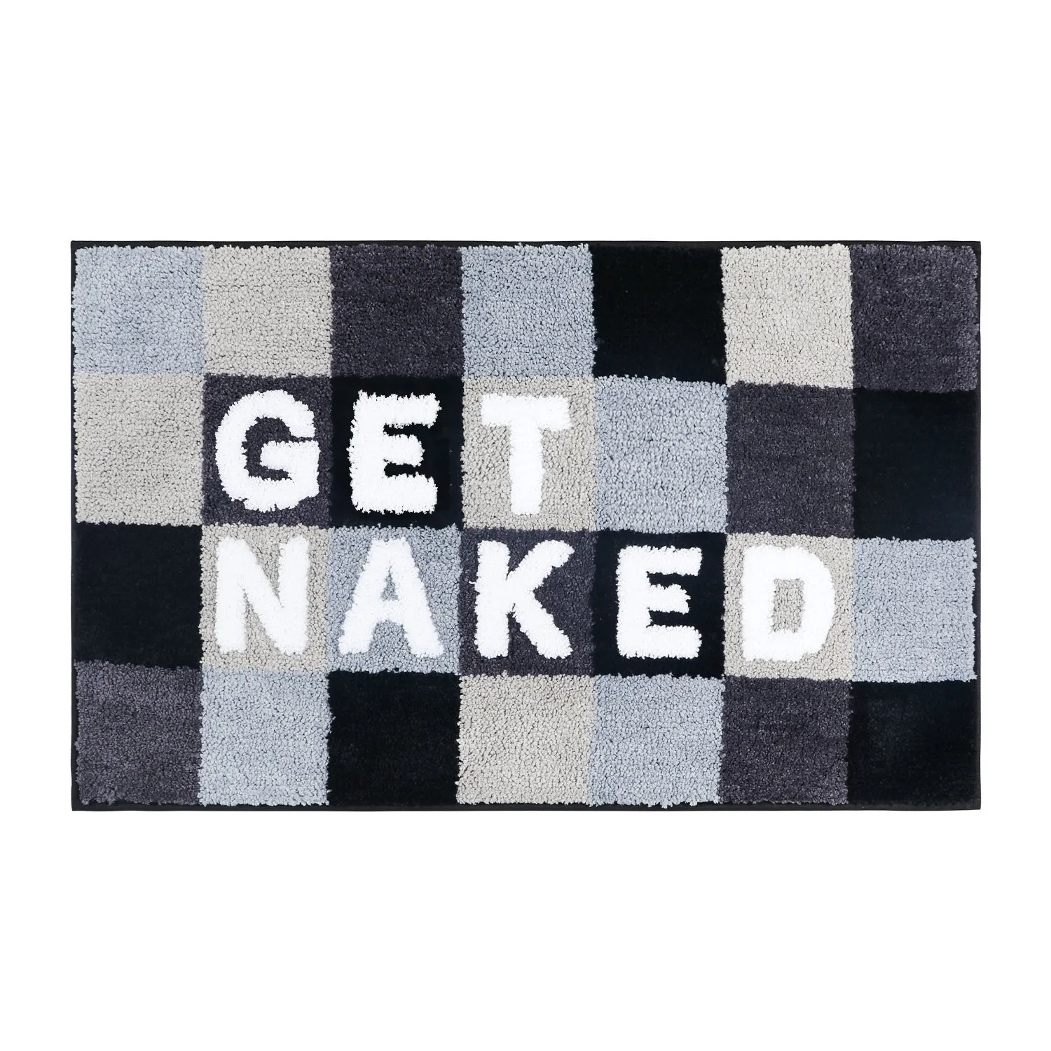 Luxury Printed Shaggy Absorbent Think Bath Floor Mats Checkered  Get Naked Rug Door Mat Carpet For Bathroom