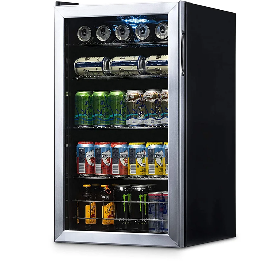 Домашняя горизонтальная барная стойка с 2 стеклянными дверцами, стол для коммерческих напитков, пива, дисплей, холодильник, холодильник, охладитель со светодиодной подсветкой