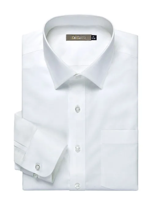 Fashionable mens dress shirt italian style long sleeve cotton/polyester white shirt