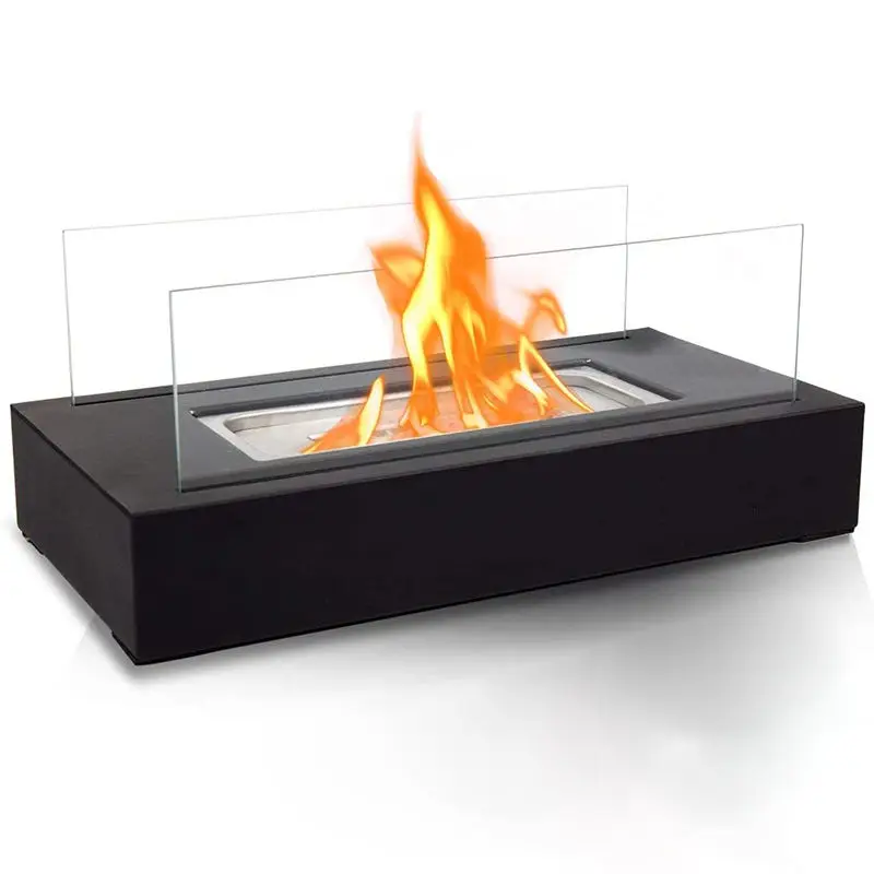wholesale Indoor ethanol fireplace tabletop Portable Gas Square Modern tabletop fireplace