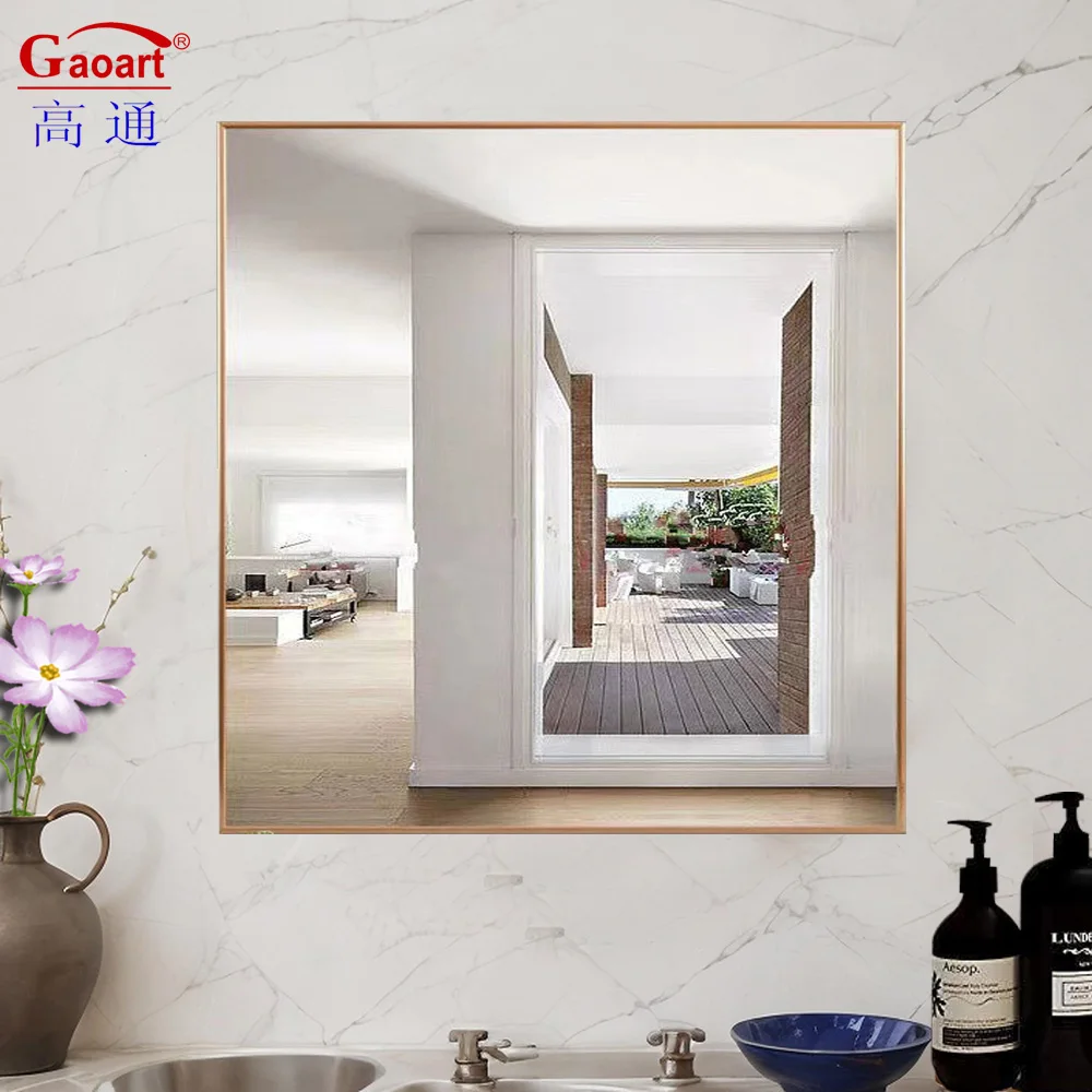 Modern round & Oval Silver Black Iron Large Golden Metal Wall Decor Wholesale Bathroom Frame Mirror for Home for Bedroom Use