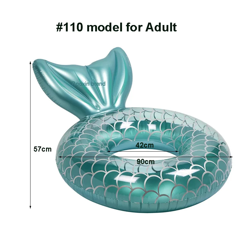 Mermaid Fish Tail Inflatable PVC Swimming Ring Pool Accessories for Kids Water Sports Swim Circle
