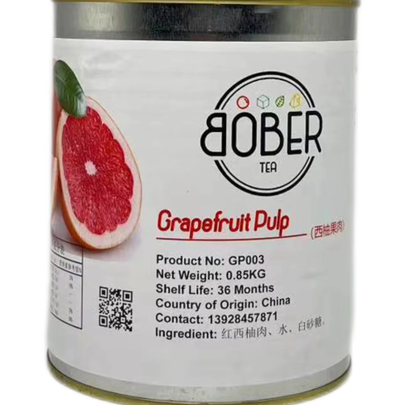 Консервированные гранулы Красного грейпфрута для Пузырькового чая или десерта 850 г