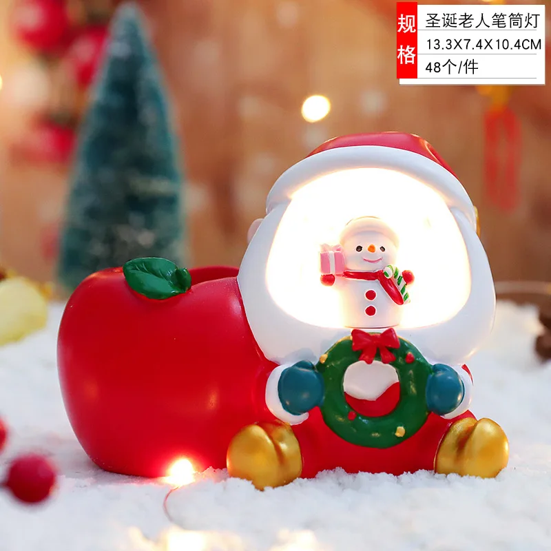 Resin Christmas Ornaments New Christmas Garland Old Man Star Light Resin Decorations Creative Cross-Border Christmas Hot Small