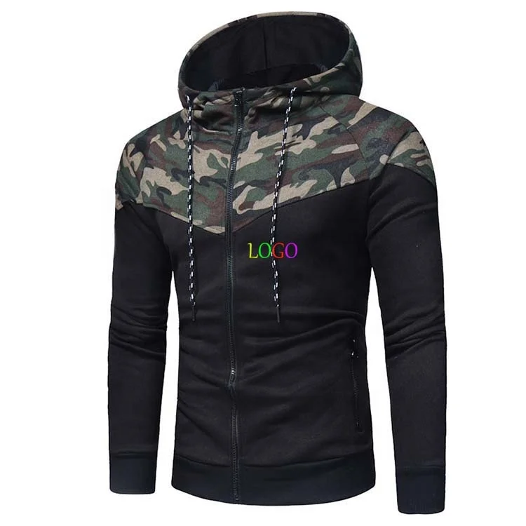 Fashion Camouflage Lime Green jacket Hoodie Mens Full Zipper Camo Hoodies