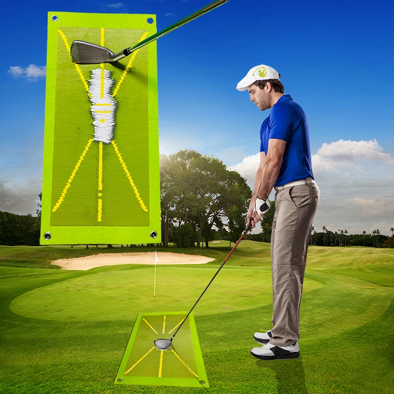 2023 New Golf Swing Track Mat Mini Golf Training Mat Swing Detection Batting Sequin Track Detection Mat Golf Training Aids