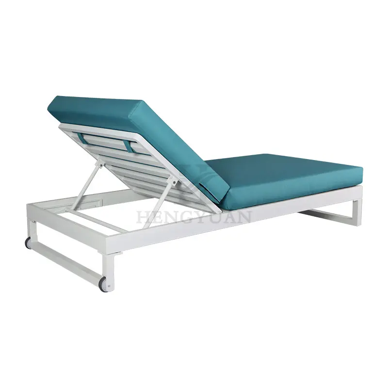Adjustable Sun Lounger Aluminium Swimming Pool Lounge Chair Outdoor Sunbed