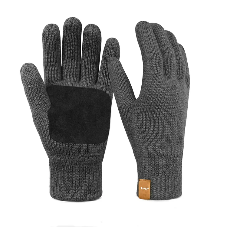 Оптовая продажа, ветрозащитные Толстые мужские зимние вязаные зимние акриловые перчатки 3M Thinsulate с логотипом от производителя Best-Wecan