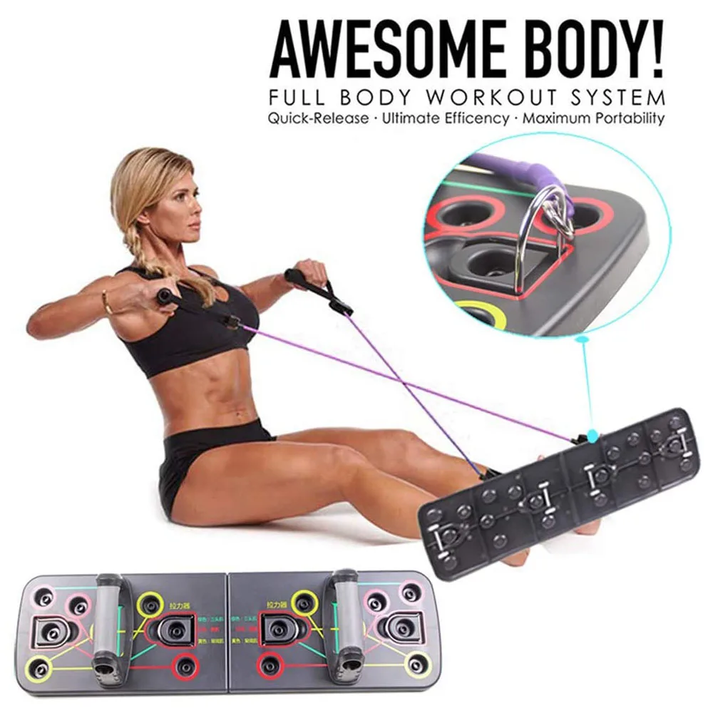 Total Body Push up Board Hot Sale Fitness ABS Customized for Home Gym 13 in 1 Black Color Box OEM Bodybuilding Fitness 10 Pcs