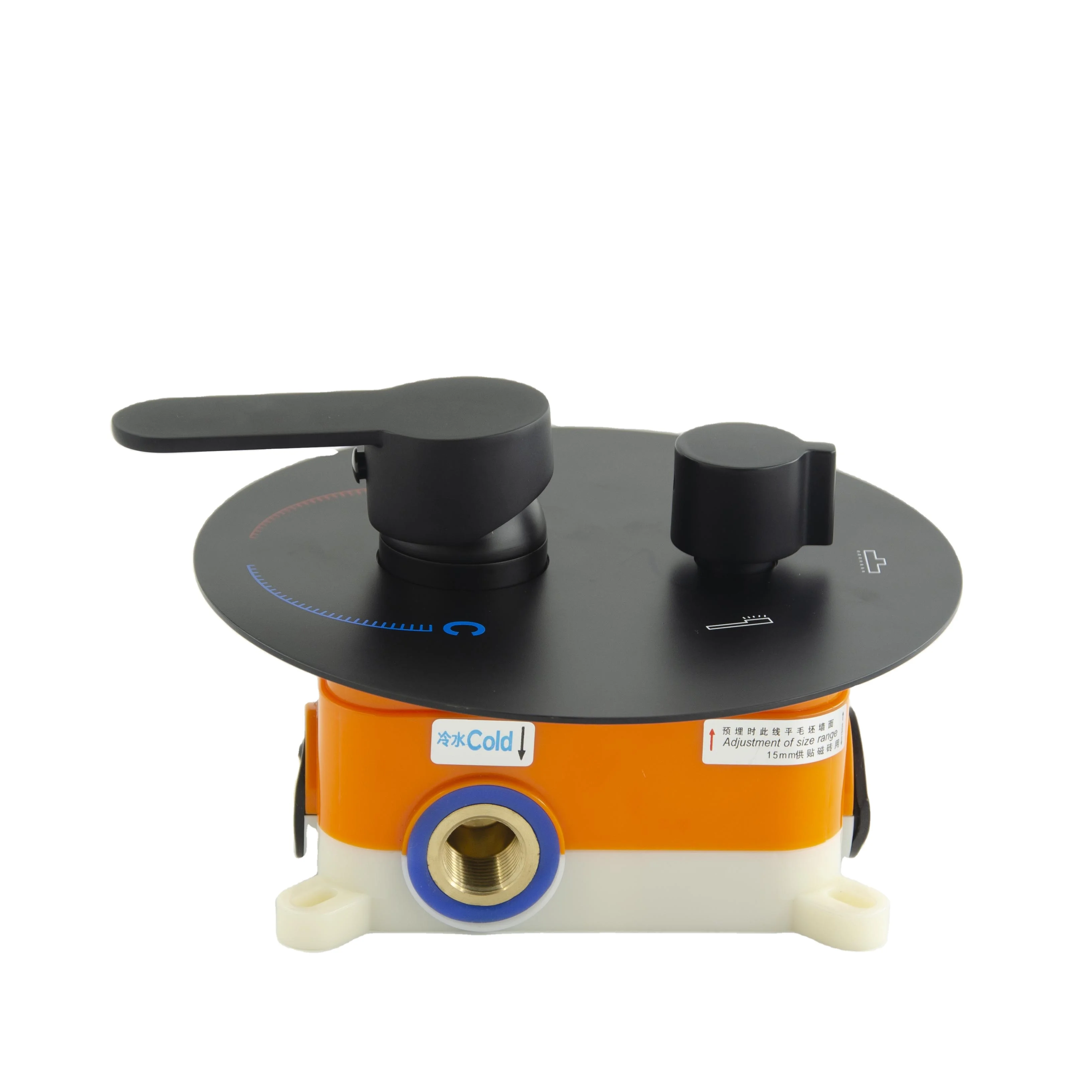 High Quality Round Black In Wall Concealed Two Functions Diverter Bath&Shower Mixer Faucet