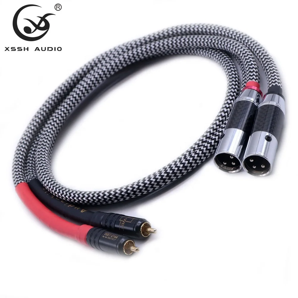 Audiophile Interconnect Wire YIVO OEM ODM DIY 4 Core OFC Plated Silver 2XLR to 2RCA Connectors HIFI Audio and Video Aux Cables