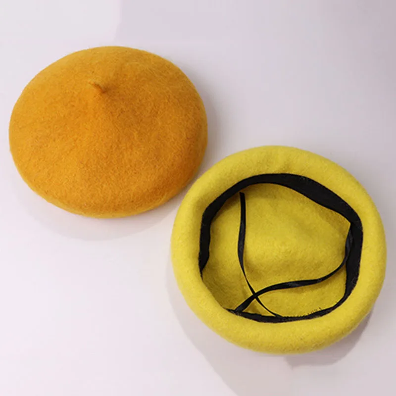 Wholesale high quality unisex winter fall children girls wool toddler beret hats for kids