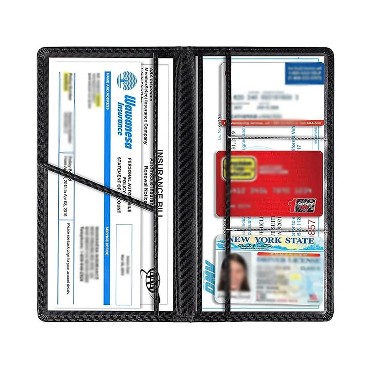 Car Registration and Insurance Card Holder Vehicle License Document Organizer