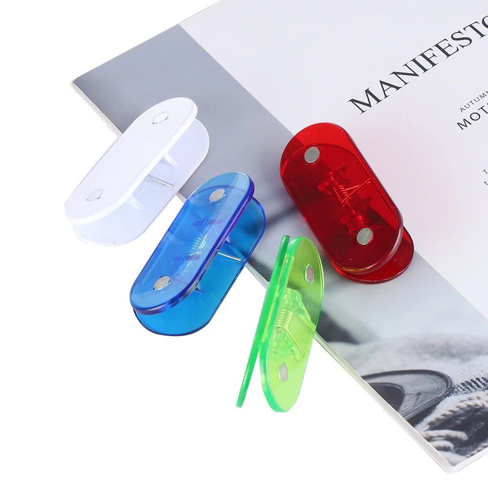 Hot Selling Different Colors Optional Oval Plastic Clip with Strong Magnet