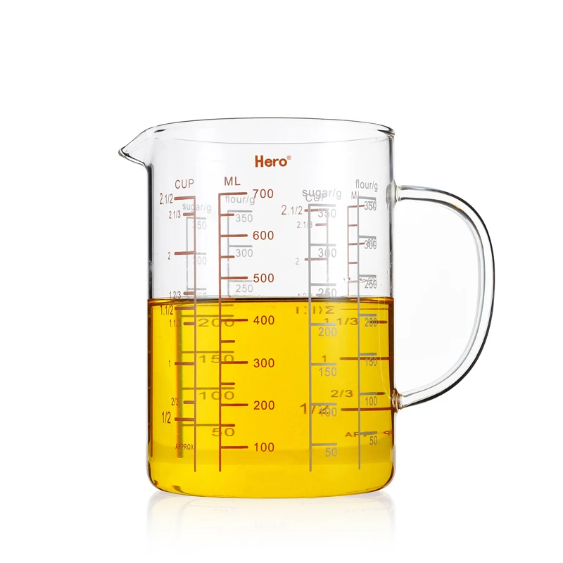 Zero Hero Kitchen Baking Cup Set Heat-Resistant Glass Measuring Jug with ML Scale Thickened Milk Cup that Can be Heated