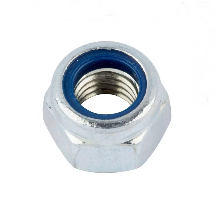 Class 4/6/8 Carbon Steel Nylon Insert Self-Lock Hexagon thin Nut, Hex thin nut