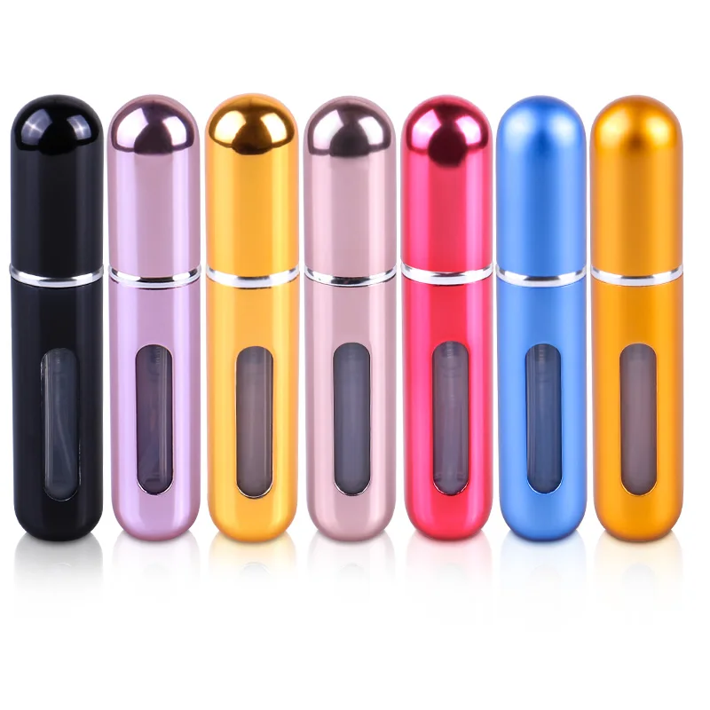 Mini Cute Refillable Travel Seven Color Hot Sell Perfume Bottles Spray Bottle Aluminum PUMP Sprayer Binqi Factory Supplier 5ml