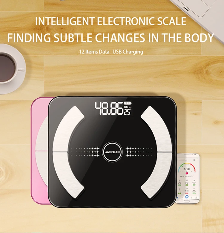 2021 LED Display Smart Heart rate Smart Scale Portable Scales Digital Scale