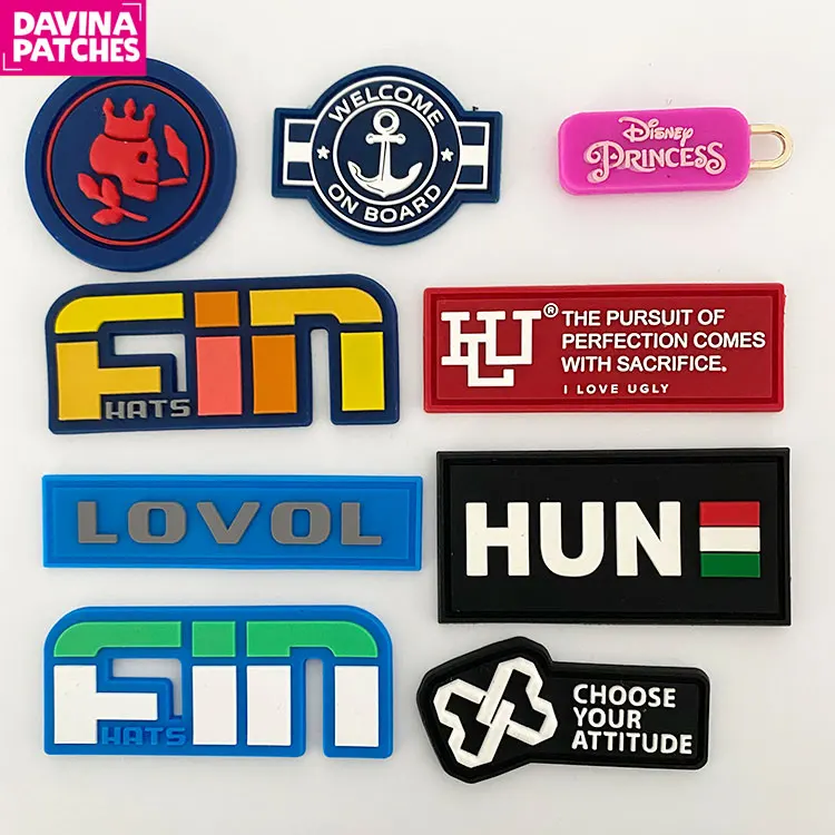 Davina High quality Customized Rubber 3D Logo Label PVC Embossed Engraved Rubber Patch For Armed Force