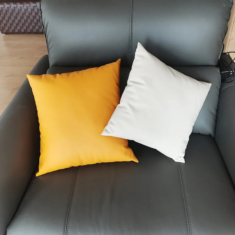 Decorative Throw Pillow Cover Soft Leather Luxury Cushion Cover Solid Color PU Faux Leather Pillowcase