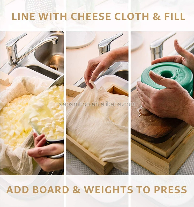 Wooden cheese press and bamboo tofu press