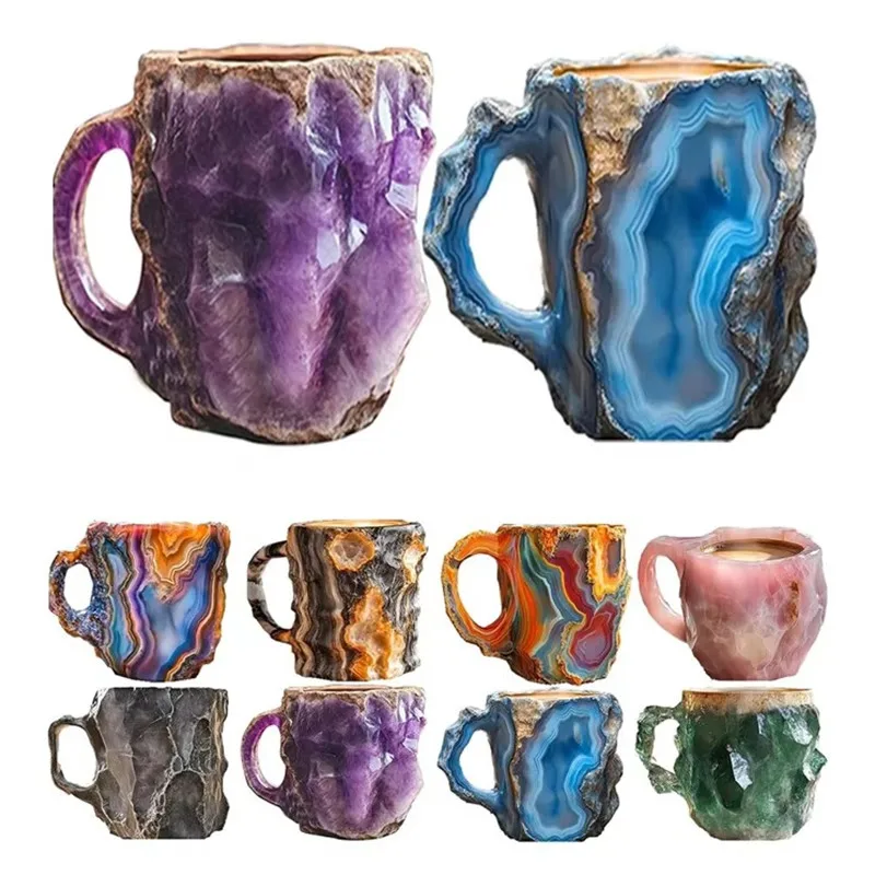 Fengshui Mind-body Healing Mineral Gemstone Crystal Coffee Mugs Gifts Coffeeware Teaware Cup 200ml Gift Home Office