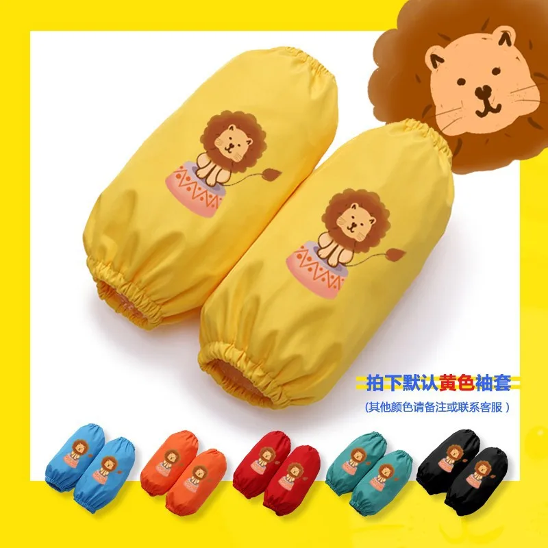 Spot children sleeve waterproof breathable printed LOGO boys and girls drawing sleeve baby children students