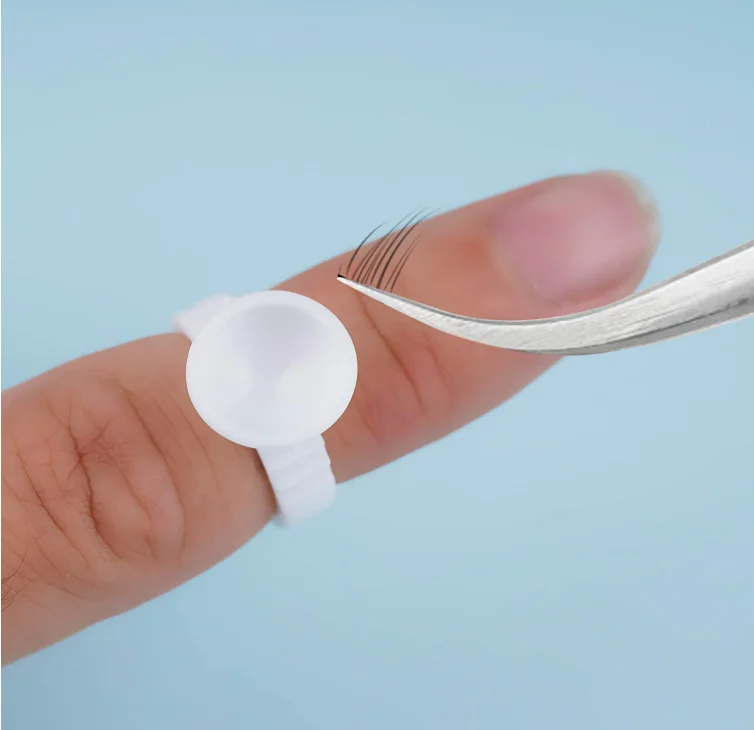 Wholesale 100Pcs Disposable Eyelash Glue Fan Cup Rings Holder Container Tattoo Pigment Eyelash Extension Tools Lash Supplies