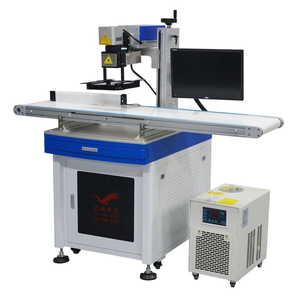 Depeng Factory Pet Plastic Bottles Pvc Pipes Cable Laser Printer Online 30W 50W UV Flying Laser Marking Machine