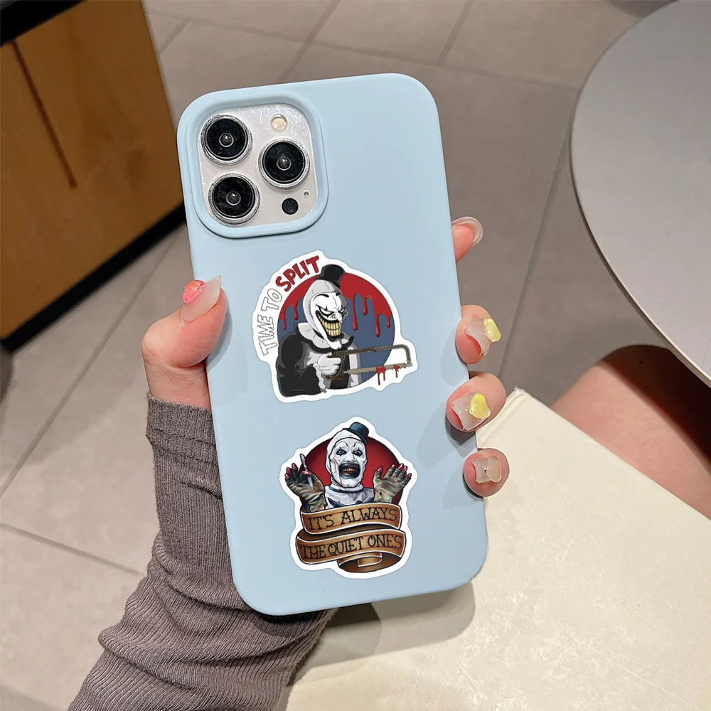New 55Pcs Horror Movie Terrifier Graffiti Stickers For Bottle Laptop Decor Terrifying Clown Sticker