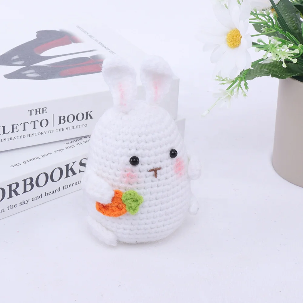 Knitting knitting hand crochet action figures Hand-crocheted panda rabbit doll ornaments