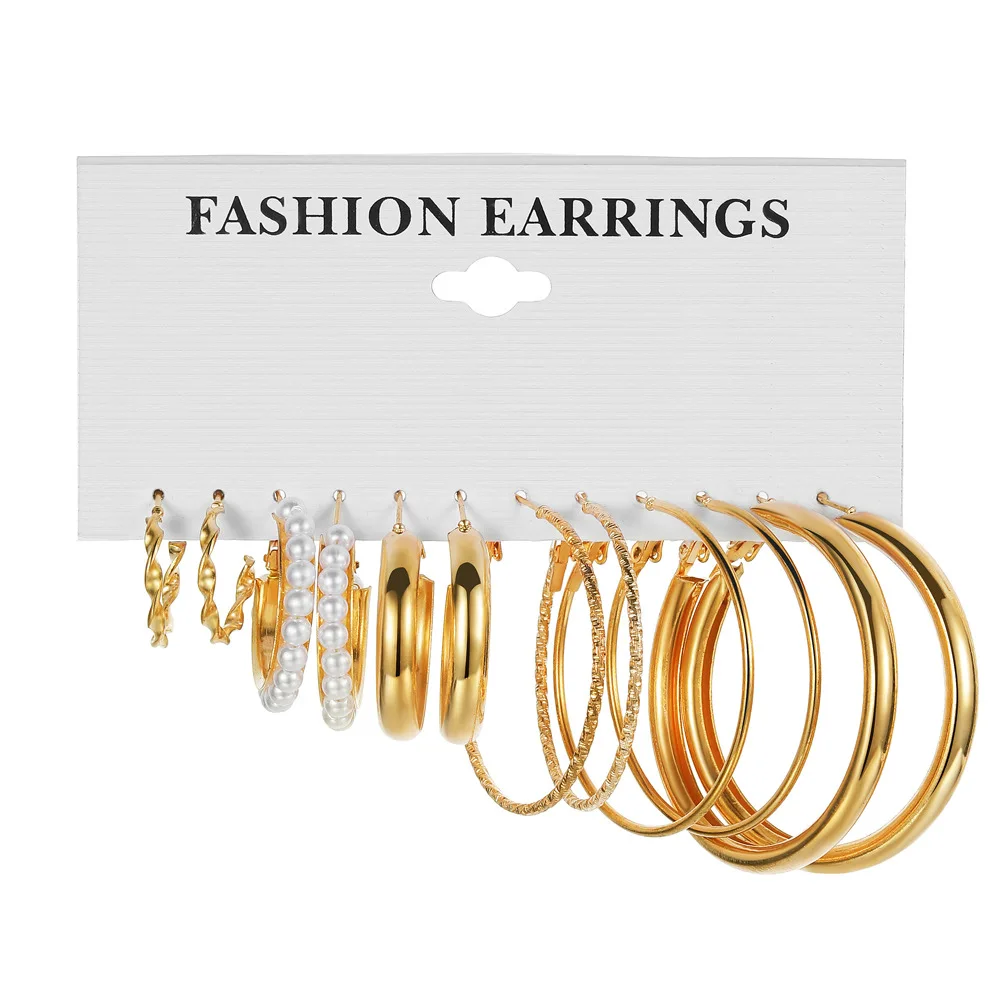 Wholesale Cheap Luxury Pearl Enamel Hoop Earring Making Supplies Wedding Earrings Set For Women