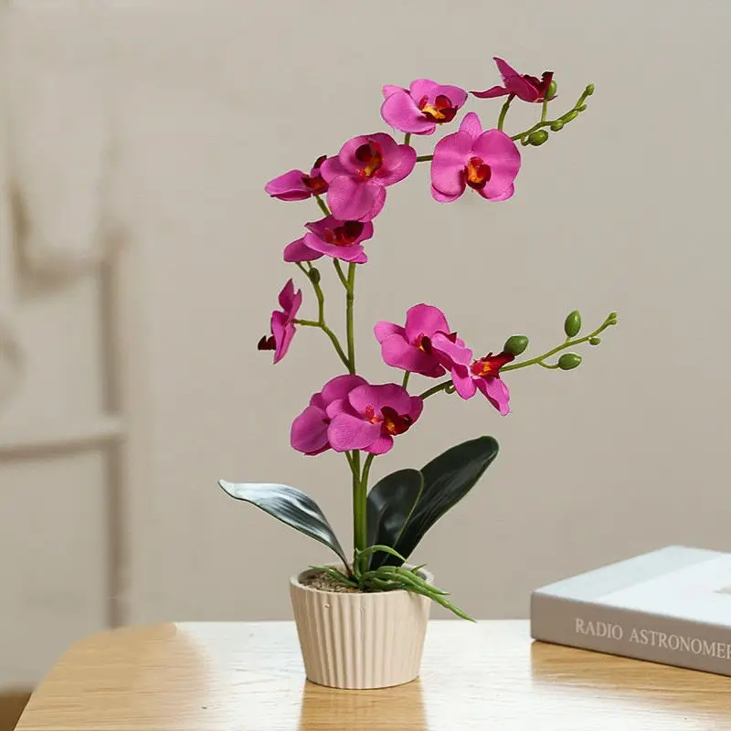 Hot Sales Phalaenopsis Orchids Flower Plants Potted Artificial Butterfly Orchid Bonsai For Interior Decoration