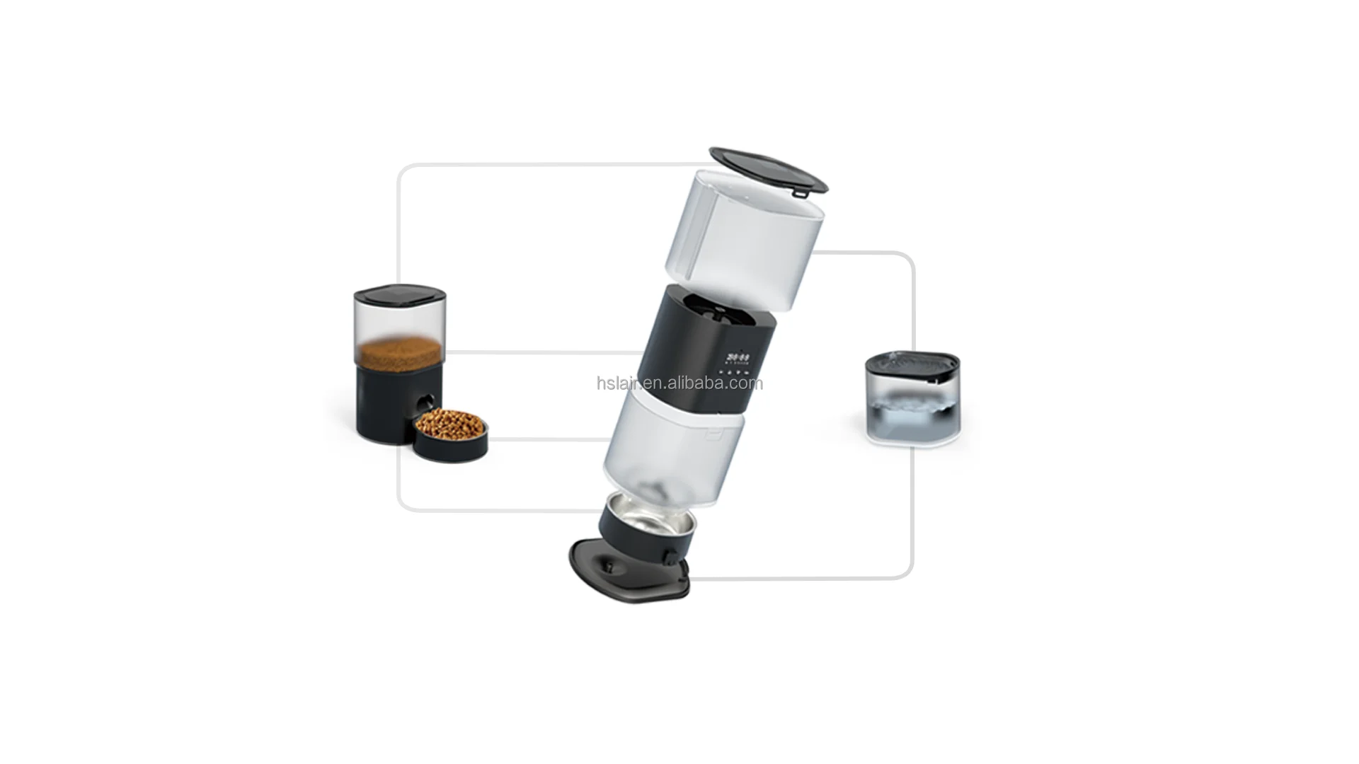 Smart Pet Feeder Water  And Food Large Capacity 2 in 1 Automatic Pet Feeder with App Control