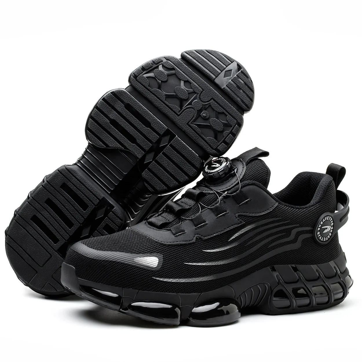 Summer Unisex 266 Black Safety Shoes Indestructible Steel Toe Anti-Smashing Anti-Puncture Comfortable Fly-Woven Fabric Work