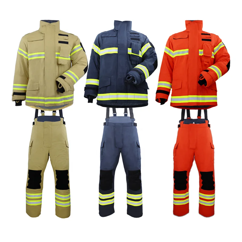 AntiFire FireFighter Equipment Fireman kits Firefighter Gear Uniform EN 469 Bunker Turnout Gear NOMEX Fire Fighting clothing