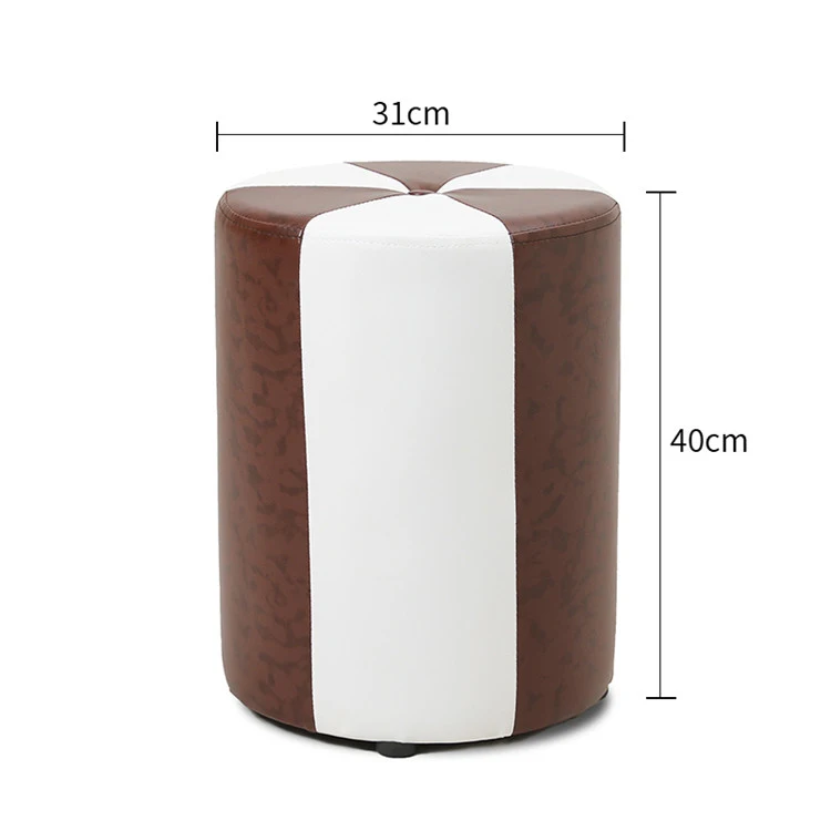 Водонепроницаемый круглый кожаный стул детский пуфик
