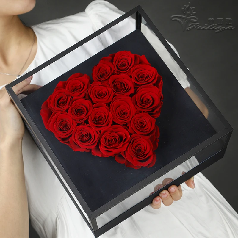 EVERY LOVE Hat Box Rose Bouquet Designer Inspired Box with Real Roses last a year Flower Arrangement for Valentines day gift