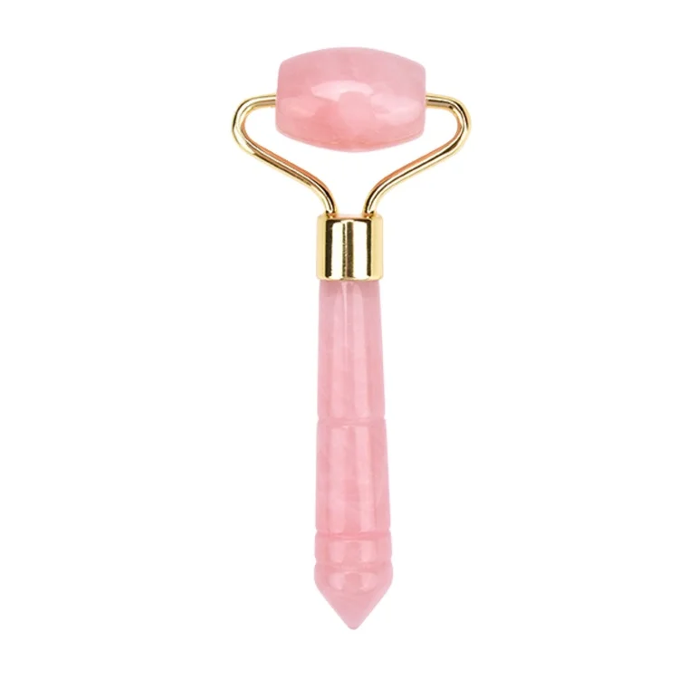 Handheld Rose Quartz Jade Roller Beauty Facial Massage Tool Rose Jade Roller