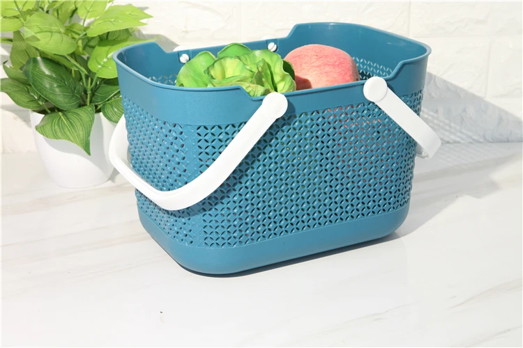 portable mini shelf storage organizing stackable laundry bathroom storage basket with handle plastic bath basket