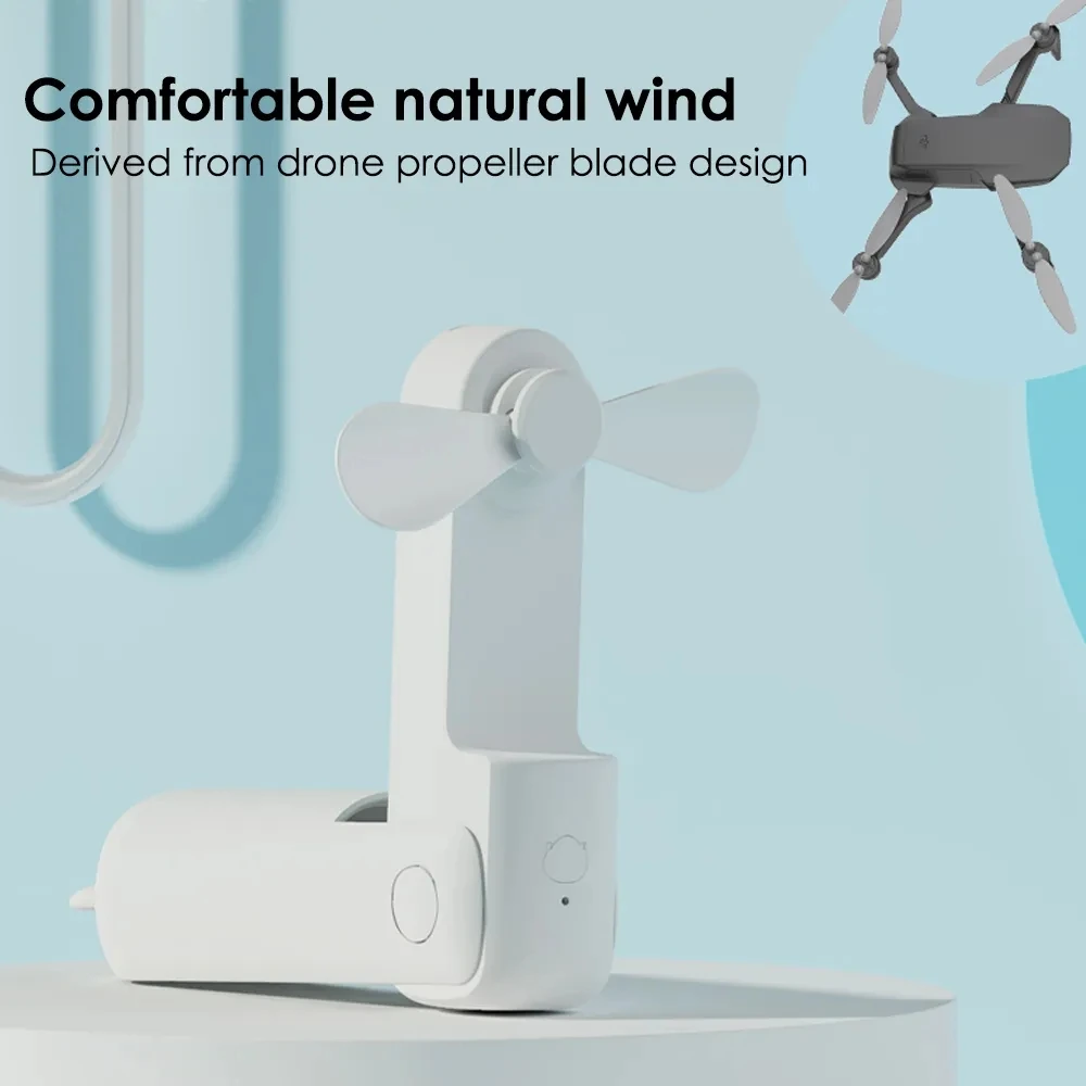 Hot Sale Handheld Mini Fan 3 IN 1  USB Rechargeable Small Pocket Fan with Power Bank Flashlight Portable Fan